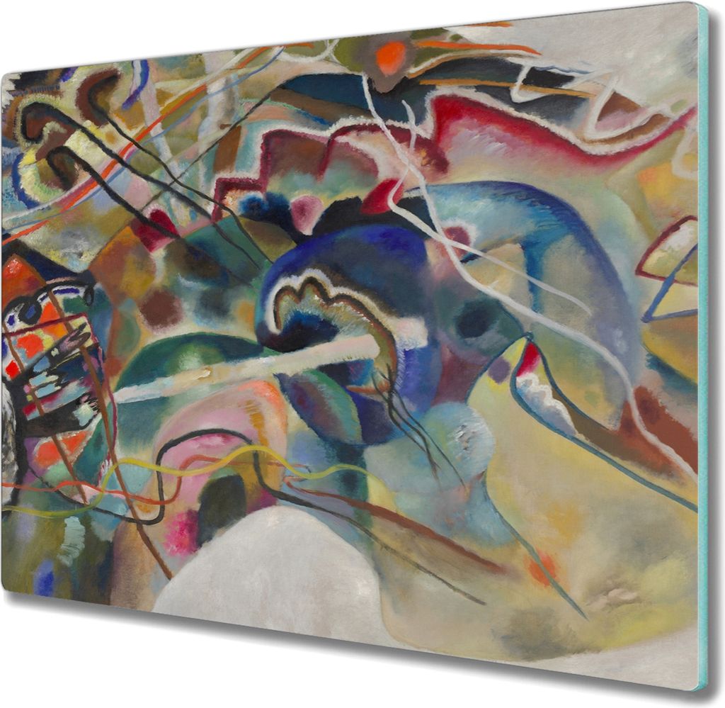 Coloray Schneidebrett Herdabdeckplatte 60x52 cm Kochplattenabdeckung Küchenbrett Hackbrett - Kandinsky