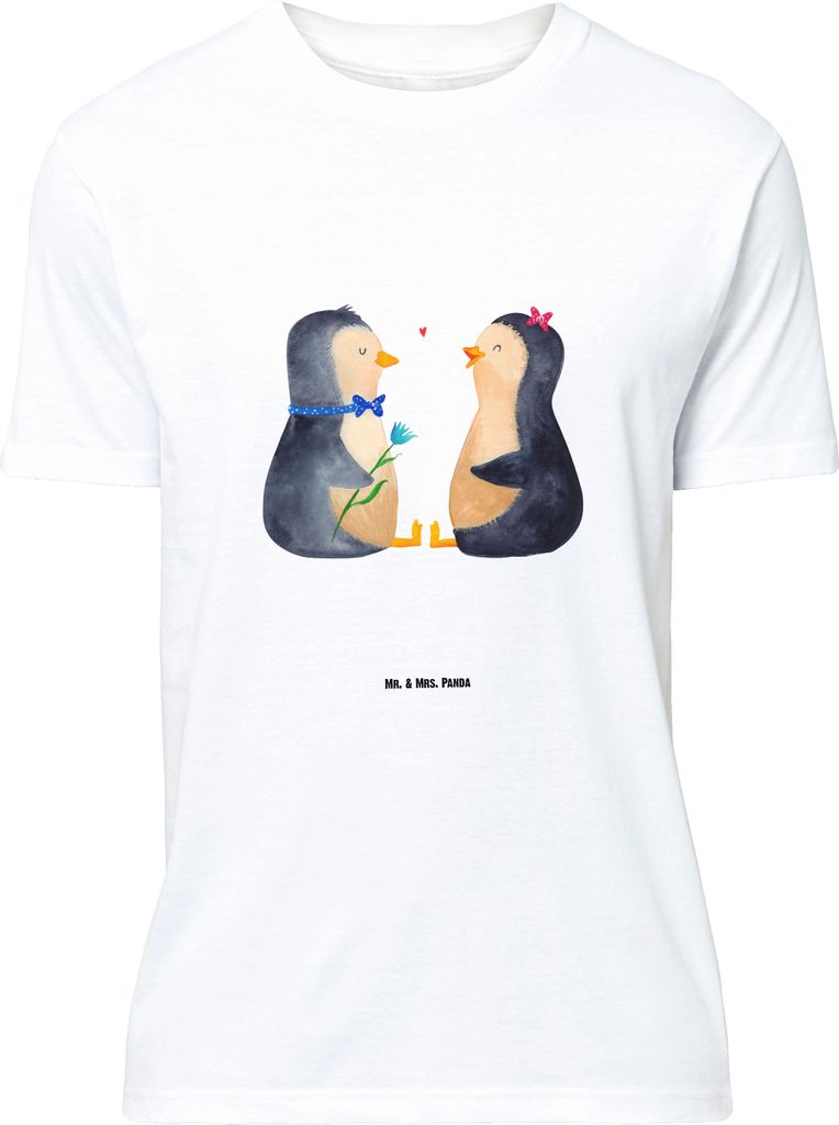 Mr. & Mrs. Panda Tshirt Pinguin Pärchen - Weiß - Geschenk, oberteil, Design T-Shirt, Hochzeitstag, Hochzeit, Verknallt, Große Liebe, Verliebt, S...