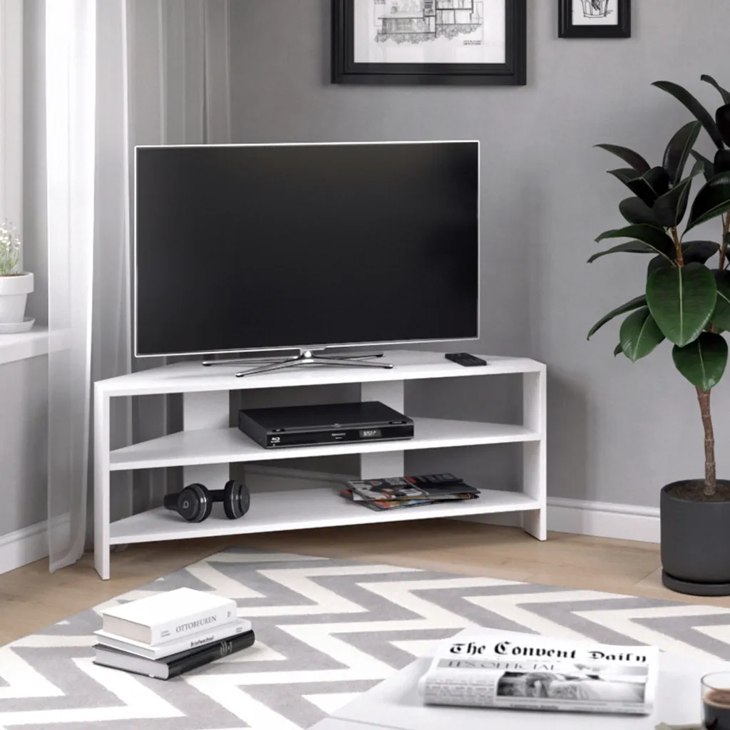 Mobile Basso Porta TV Vicco 114x45 cm - Design Scandinavo Bianco