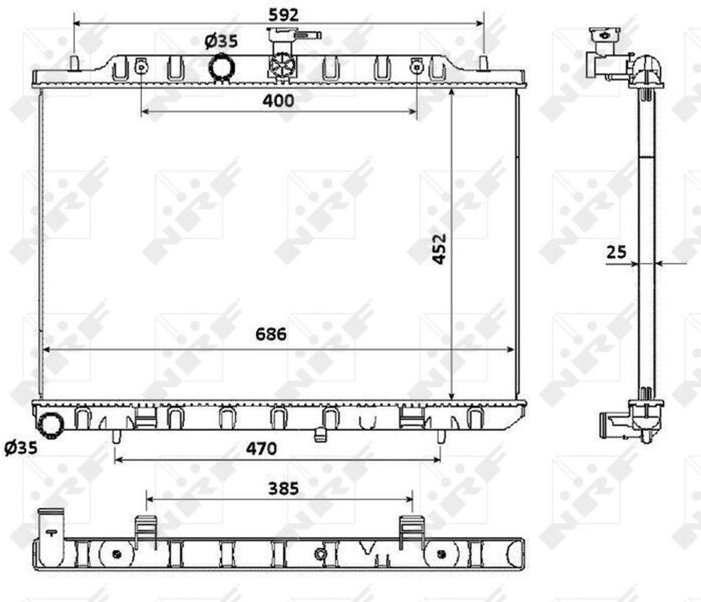 NRF 53911 Motorkühler OE 214003UC0A kompatibel mit X-Trail