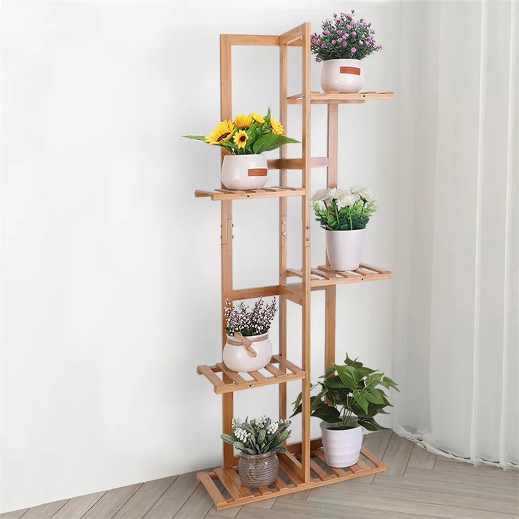 Étagère à plantes en bois 6 niveaux, support fleurs vertical 40x20x102cm