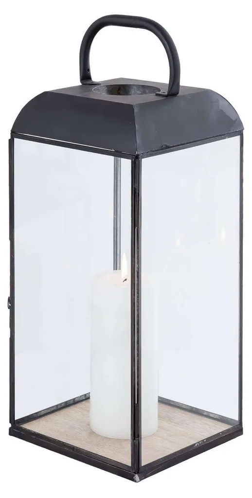 Lanterne sécurisée en verre et bois Modern Line - Protection bougie