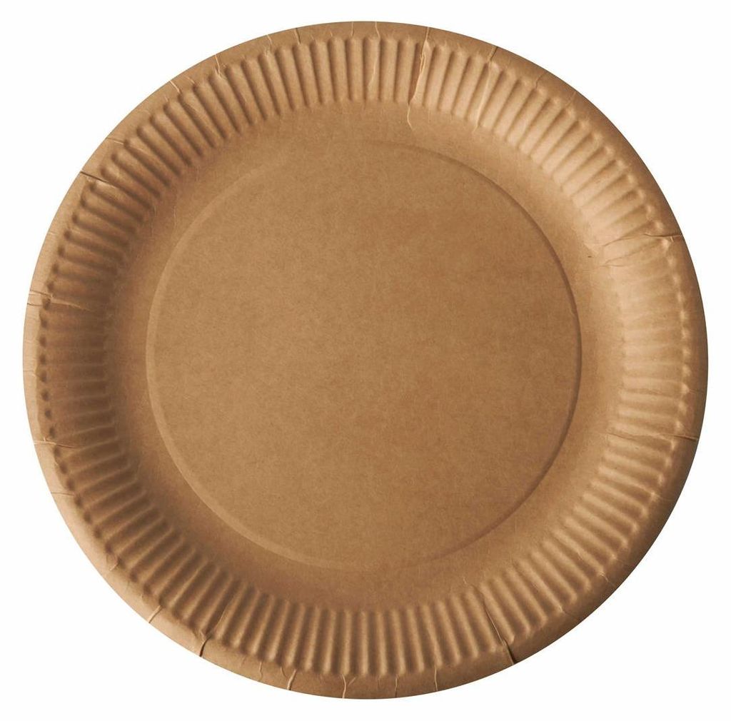 PAPSTAR 88015 Papieren borden, naturel - Ø 23 cm, 20 stuks, Productafbeelding 