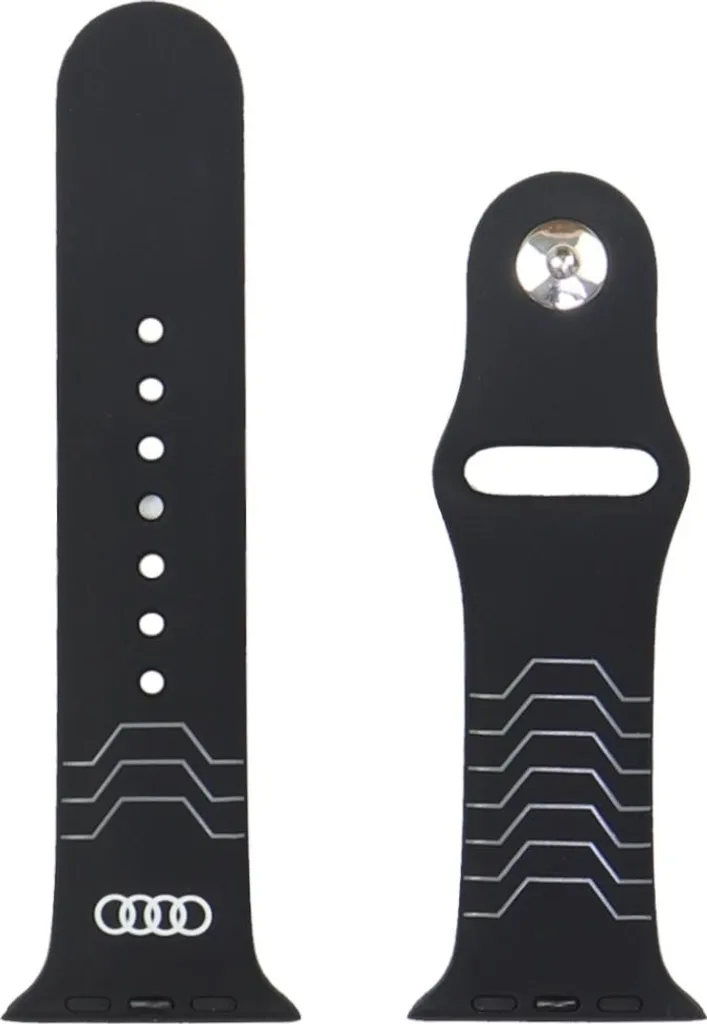 Pasek Audi modello geometrico cinturino in silicone orologio fare Apple Watch 44/45/46/49Mm Czarny