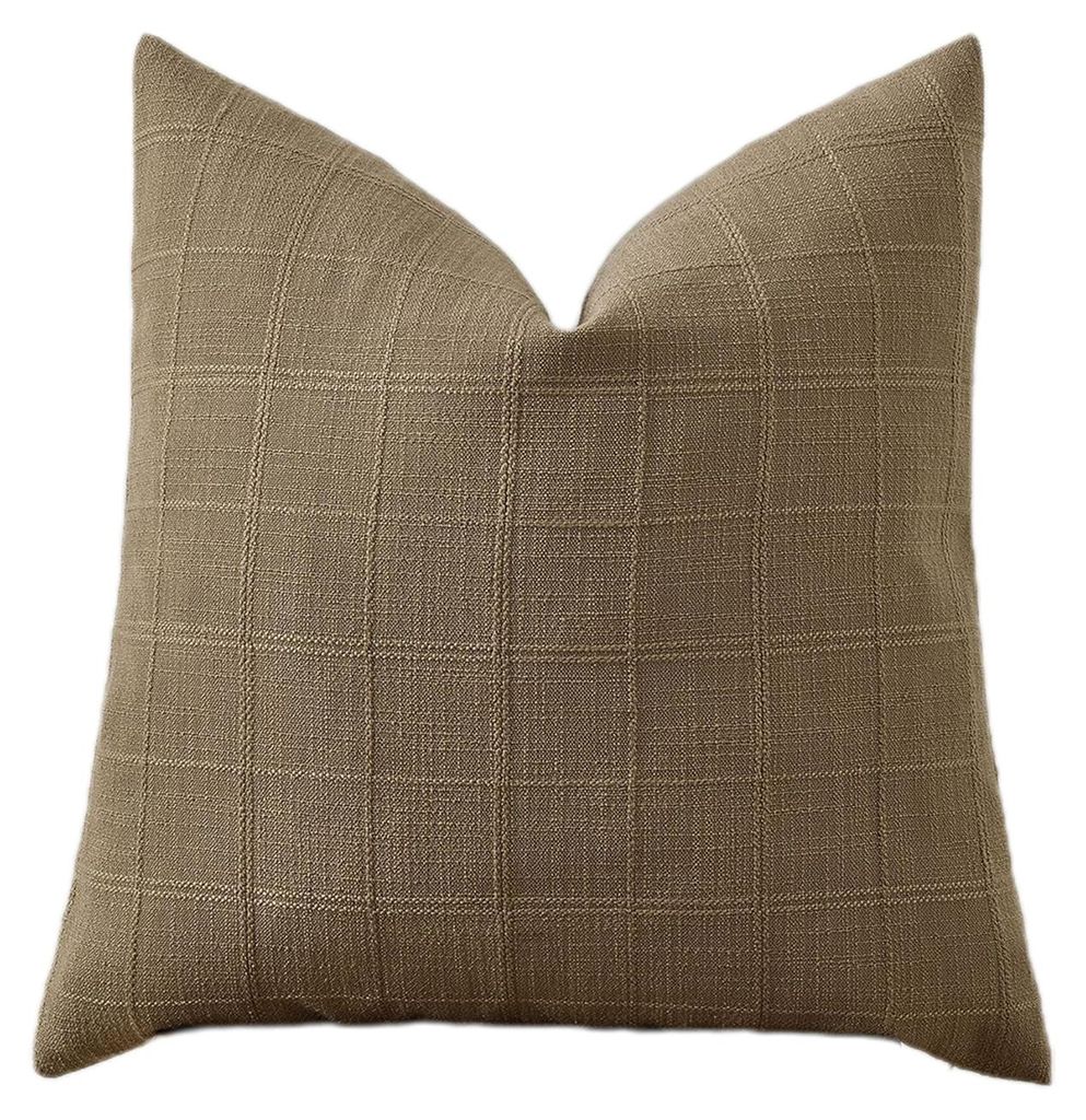 Kissenbezug aus Baumwoll-Leinen im nordischen Stil, atmungsaktives Material, kariertes Jacquard-Muster, vielseitige Heimdekoration