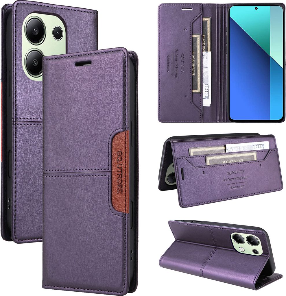 Handyhülle für Xiaomi Redmi Note 13 4G Hülle, Leder Flip Produktbild 