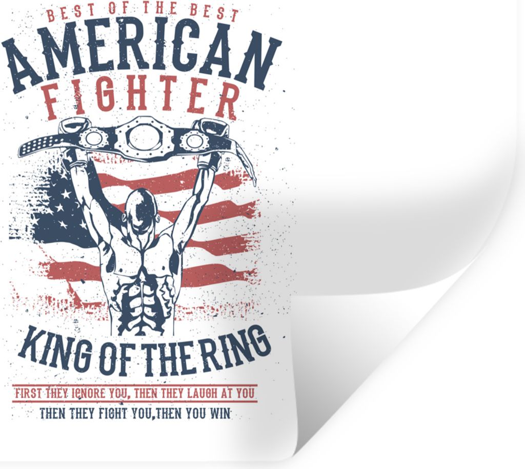 MuchoWow Wandtattoo Wandsticker Wandaufkleber Mancave - Boxen - Amerika - Altmodisch 120x80 cm Selbstklebend und Repositionierbar - Selbstklebend...