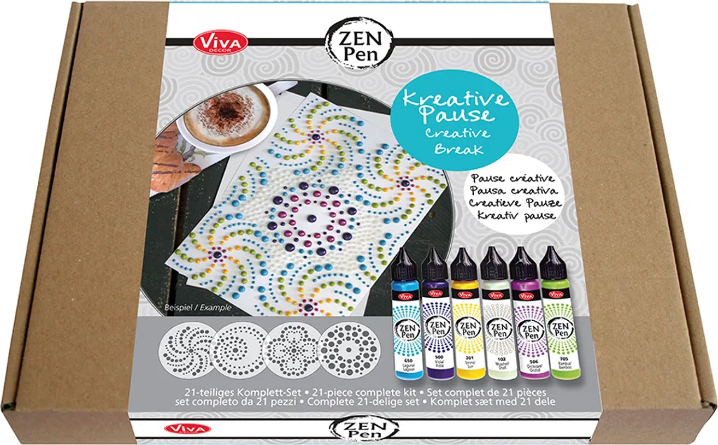 Viva Decor 800159201 Zen Pen Set 21 Pezzi | Colori Effetto Perla DIY