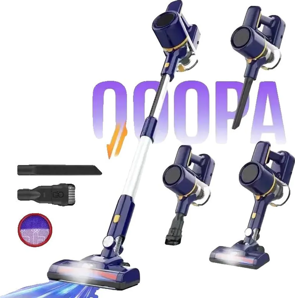 Aspirateur balai sans fil bleu haute performance pour toute la maison