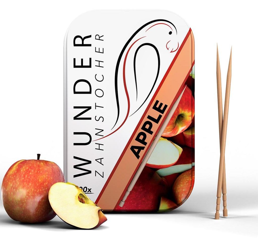 Wunder Zahnstocher mit Geschmack - Apfel - 100 Stück - Produktbild 