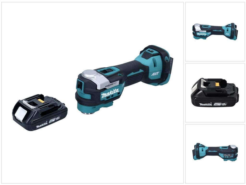 Makita DTM 52 A1 Akku Multifunktionswerkzeug 18 V Starlock Max Brushless + 1x Akku 2,0 Ah - ohne Ladegerät