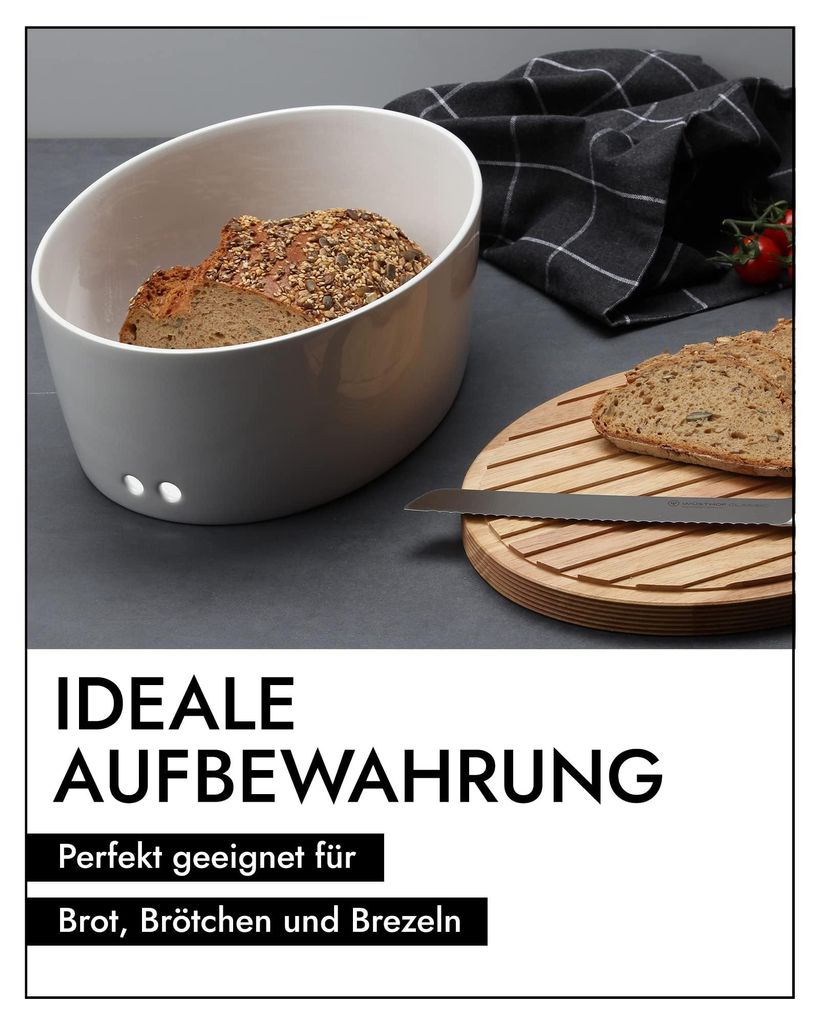 CONTINENTA Brottopf Keramik oval, weiß 30x23x13,5 cm 3930 Produktbild 
