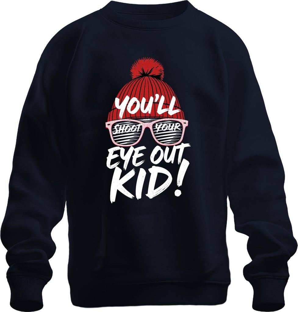 You'll shoot your eye out Kid Kultfilm Weihnachten Mütze Retro Uni Sweatshirt Pullover, Navy, L
