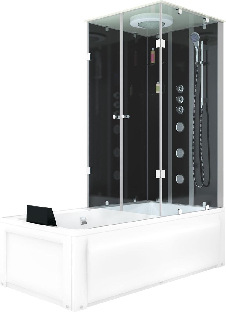 Whirlpool Dusche Kombination K05-L32-WP-EC Duschtempel 180x90 cm