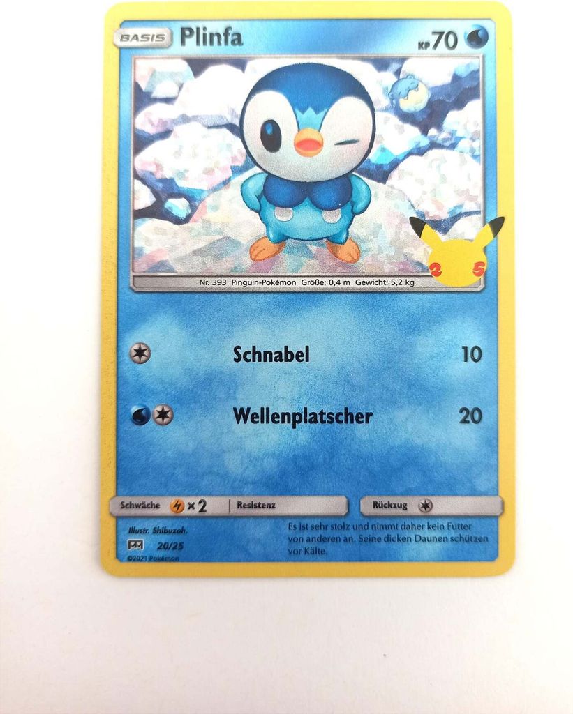 Pokemon Karte Plinfa 20/25 25th Jubiläum FOIL HOLO