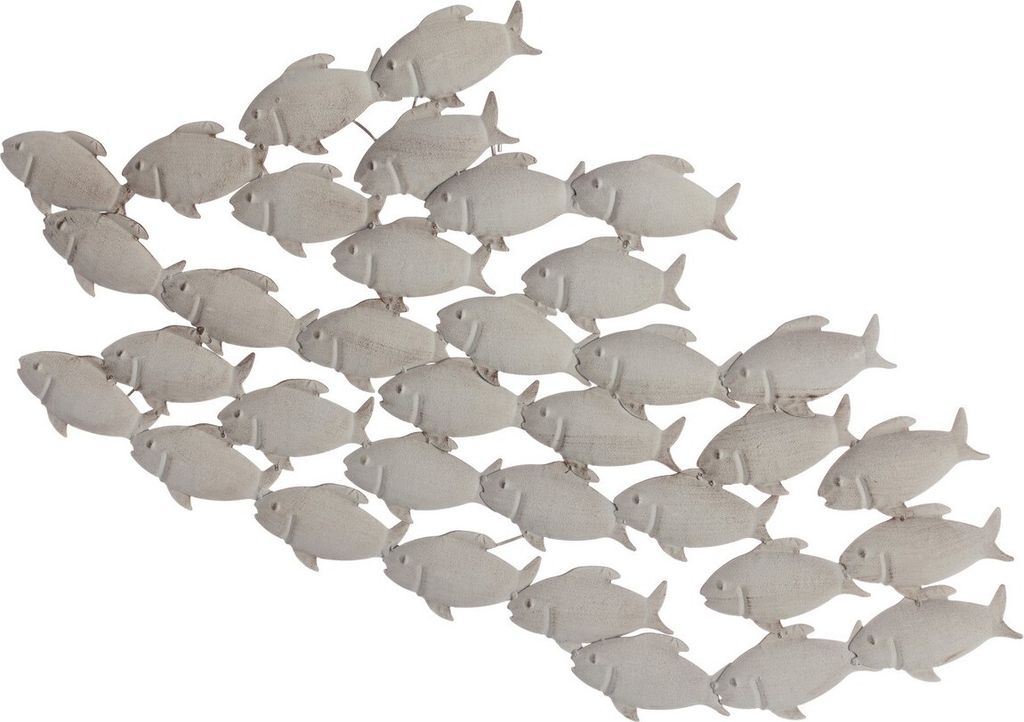Wandobjekt Wandbild Wanddeko Fischschwarm grau Eisen L 97 Produktbild 10