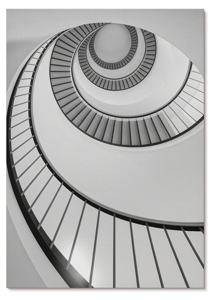 POSTER - 59x84 cm (A1) - El - Wendeltreppe – faszinierende geometrische Eleganz - Wandbild für Wohnzimmer Schlafzimmer & Flur, Modernes Poster W...