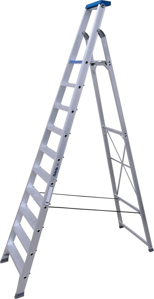 ASC Stufenstehleiter BT-10 einseitig 10 Stufen mit 4,52m Arbeitshöhe