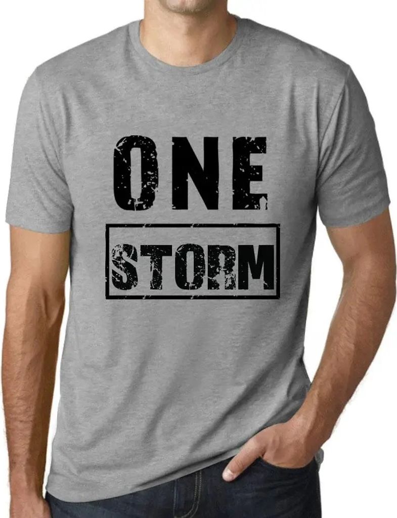 Herren Grafik T-Shirt Ein Sturm – One Storm – Öko-Verantwortlich Vintage Jahrgang Kurzarm Lustige Druck Geburtstag Geschenk Mann