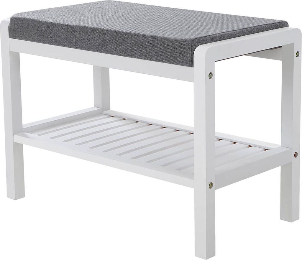 Hoppa! | Schuhbank | Bambus | mit Sitzkissen | 2 Ablagen | Produktbild 