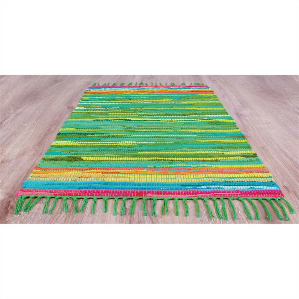 Rénover votre déco avec ce tapis patchwork vert 140x200 - Look moderne