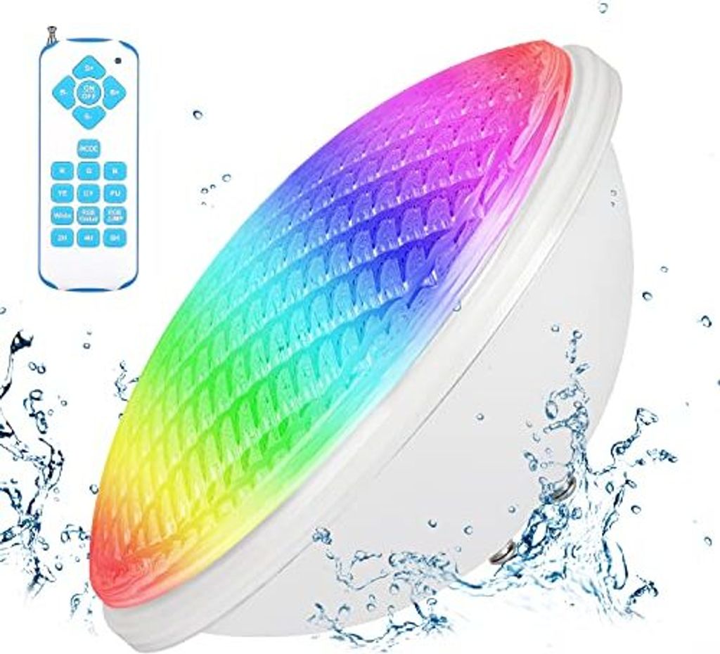 LED -Poolbeleuchtung, 40 W Par56 RGB Schwimmlicht, Unterwasser -Rampenlicht -Fernbedienung, 12 V AC/DC IP68 wasserdichte Lampe