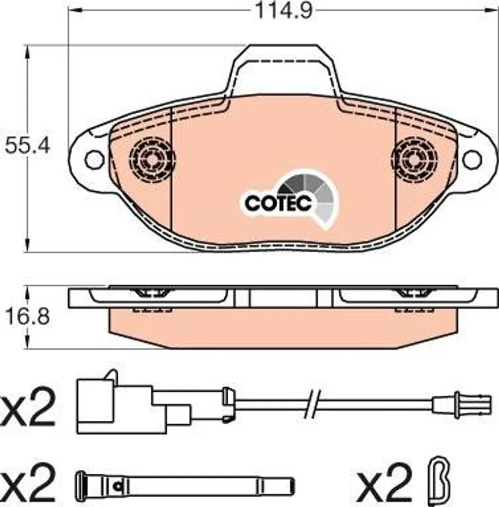 Plaquettes de frein TRW GDB2041 pour KA - Frein à disque OE ME9S5J2K021BA