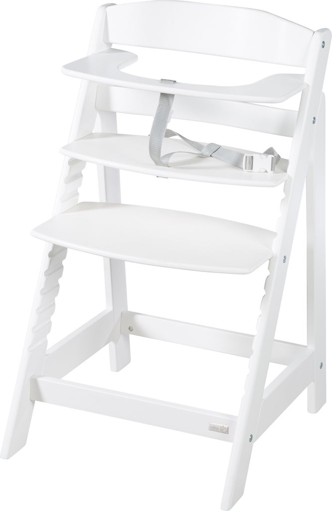 roba Treppenhochstuhl 'Sit Up Flex', mitwachsend vom Babyhochstuhl bis zum Jugendstuhl, Holz weiß lackiert