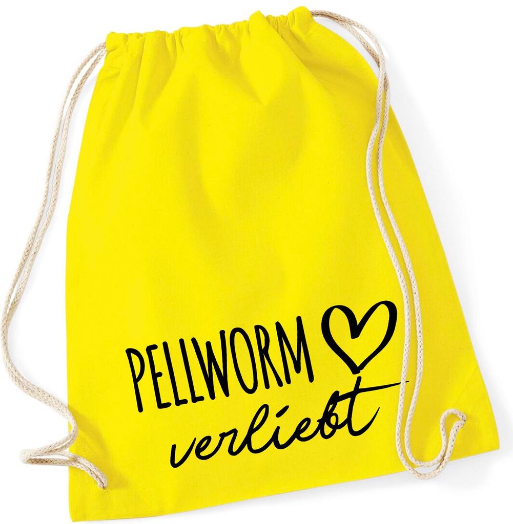 Huuraa Beutel Pellworm verliebt Geschenk 12 Liter Yellow Baumwolle Pellworm Souvenir
