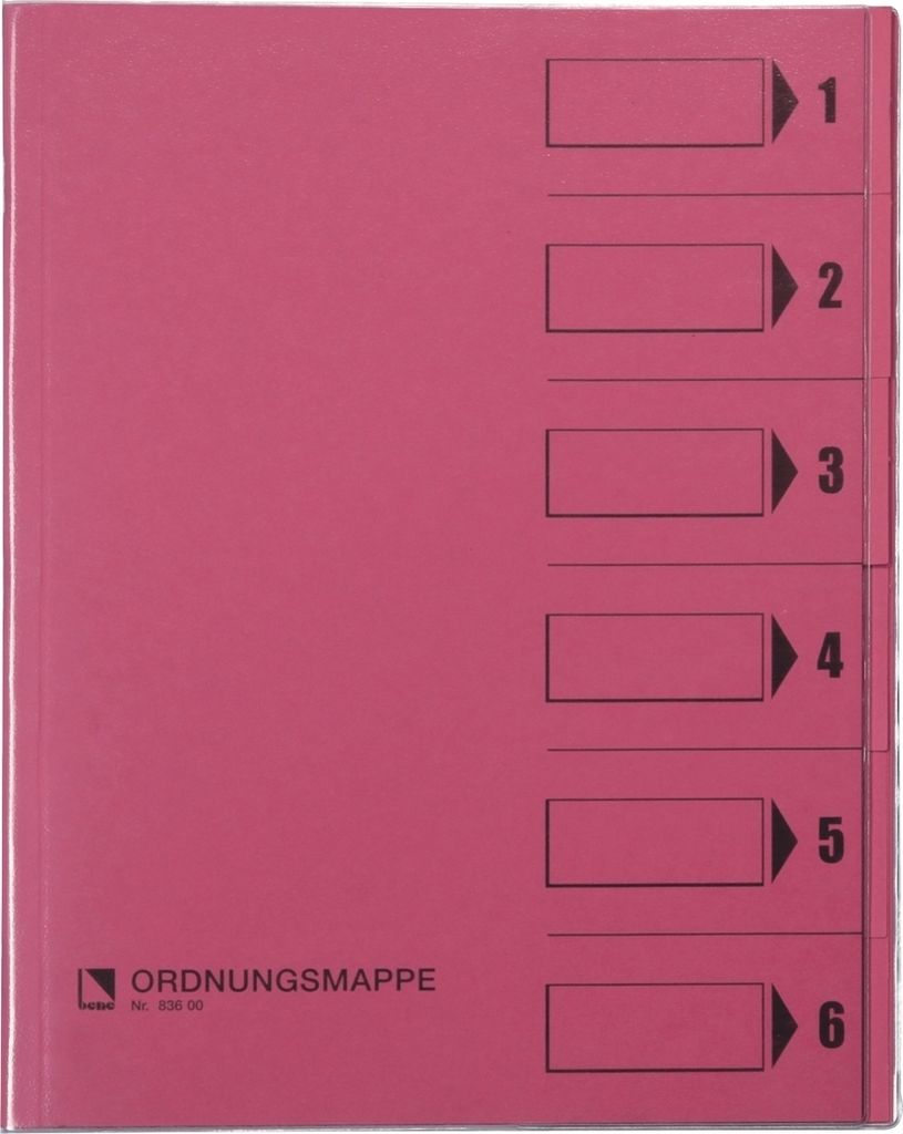 bene Ordnungsmappe 6 Fächer rosa