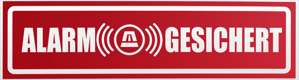 Kiwistar Alarm Gesichert invertiert Magnetschild Schild magnetisch - 20cm Rot - reflektierend - Magnetfolie für Auto PKW Kfz