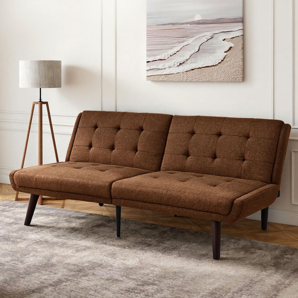 MODFU Klappbares Futon-Schlafsofa,Sitzgruppe,3-in-1-Funktion,Zweisitzer mit 5-Fach Verstellbare Rückenlehne und Armlehnen,für Wohnzimmer und Schl...