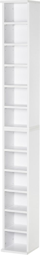 HOMCOM Regal für CD oder DVD, CD-Halter mit 12 Fächern für 204 CDs und verstellbarer Ablage, für Wohnzimmer, Schlafzimmer, Büro, 2 Einheiten, ...