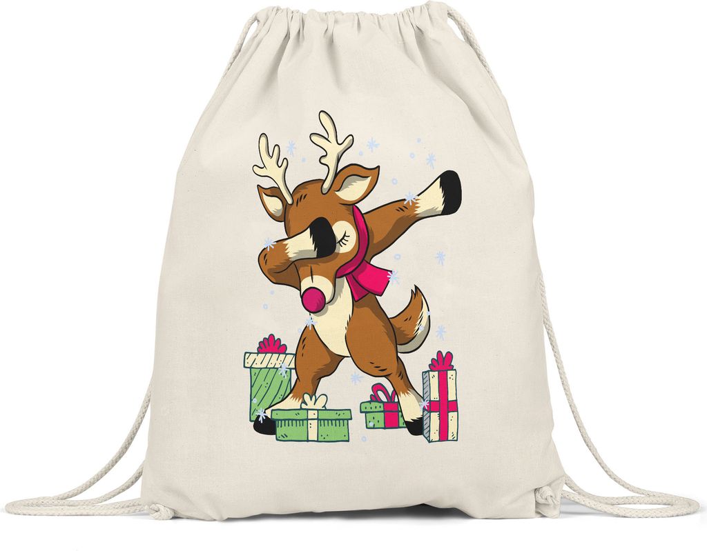 Weihnachtselch Turnbeutel Gymsack Weihnachtsparty Elch Tanz Merry Christmas Frohes Fest Weihnachtstage Winter Weihnachten