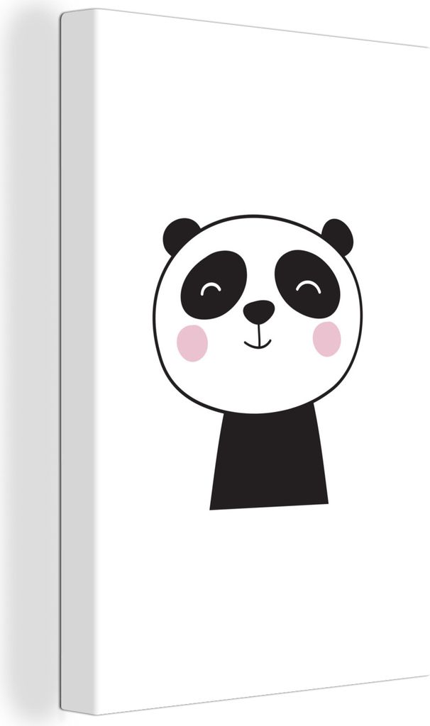 OneMillionCanvasses - Leinwandbilder - 90x140 cm, Panda - Illustration - Kinderzimmer - Kinder, Wandbilder Kunstdruck Wanddekoration - Wandschmuc...