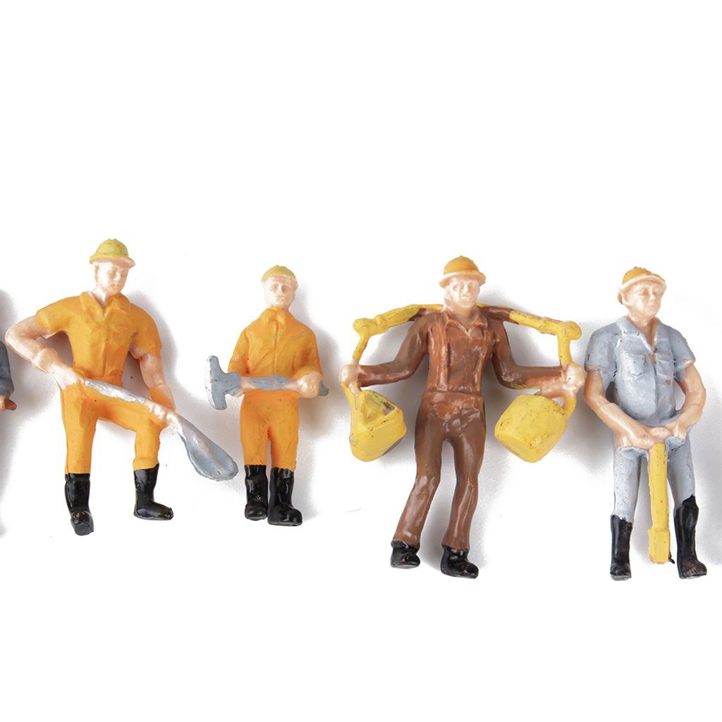 12er-Set H0 Bauarbeiter-Figuren – 1:48 Maßstab, Bemalte Miniatur-Menschen Für Modellbau & Eisenbahn