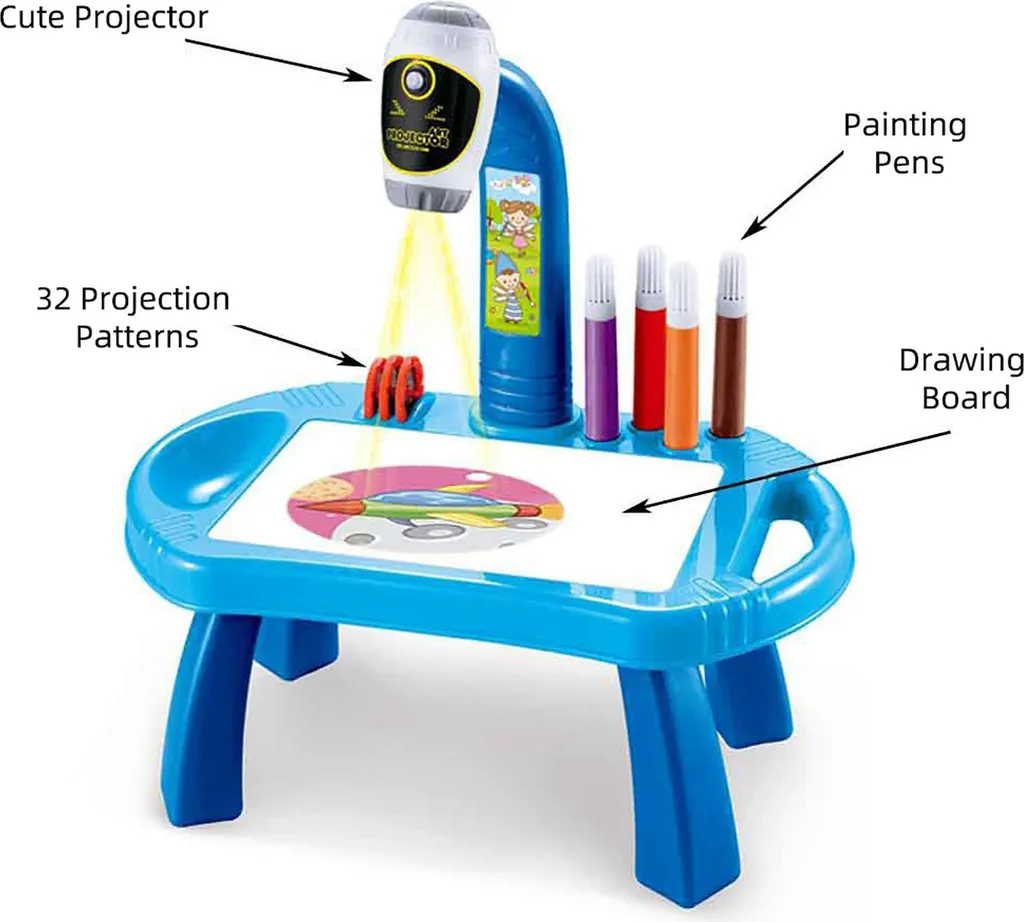 Projecteur de dessin éducatif à lentille rotative et table ABS créative - 5