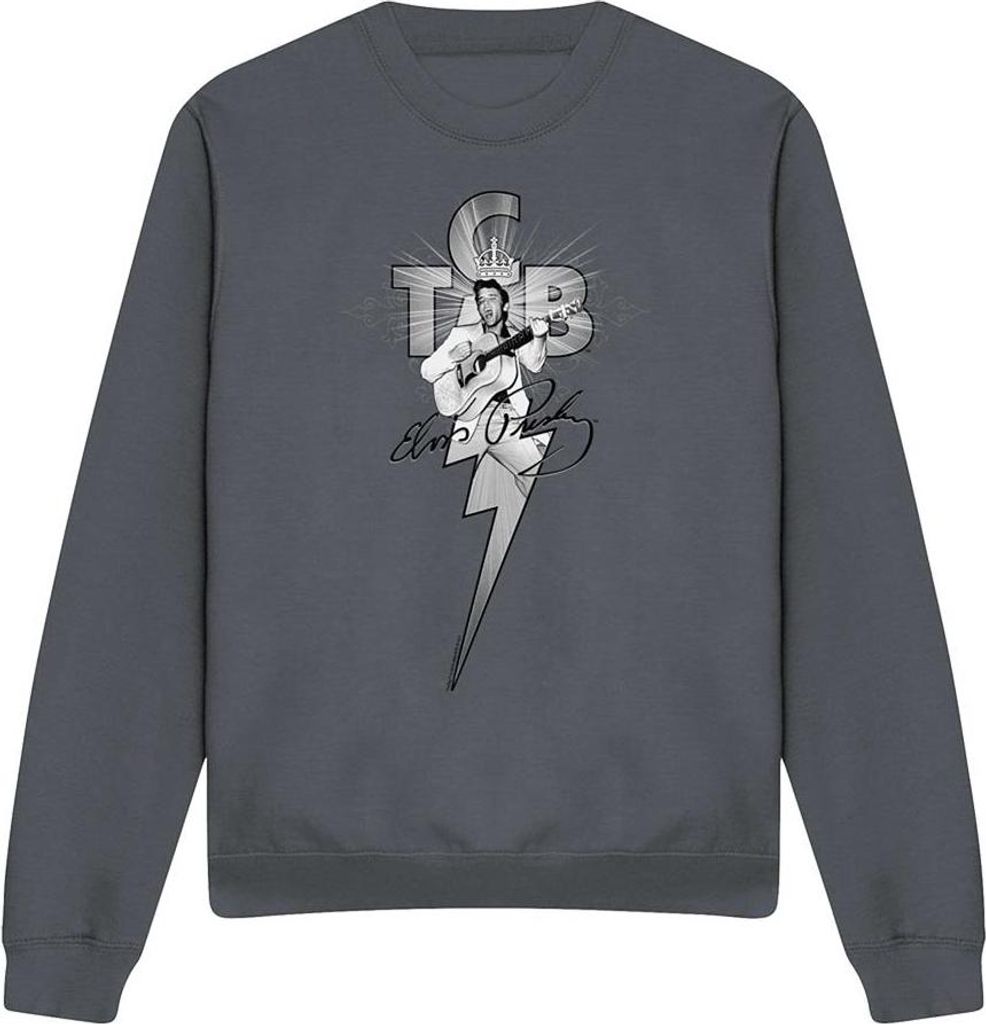Elvis Presley - "Tcb Ornate" Sweatshirt für Herren/Damen Uni TV32371 (M) (Holzkohle)