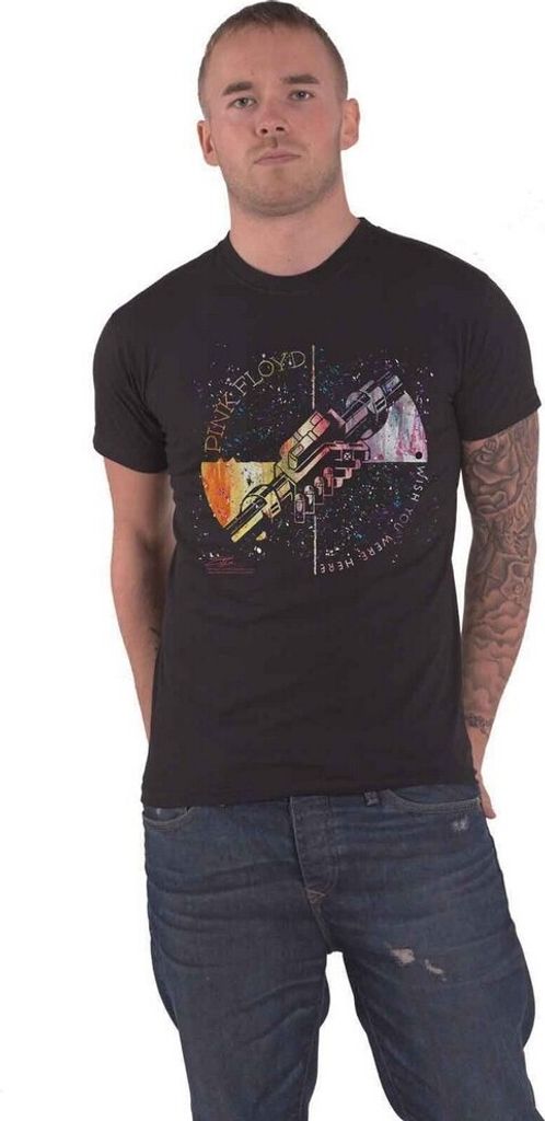 Pink Floyd - "Machine Greeting" T-Shirt für Herren/Damen Uni RO1394 (L) (Schwarz/Orange)