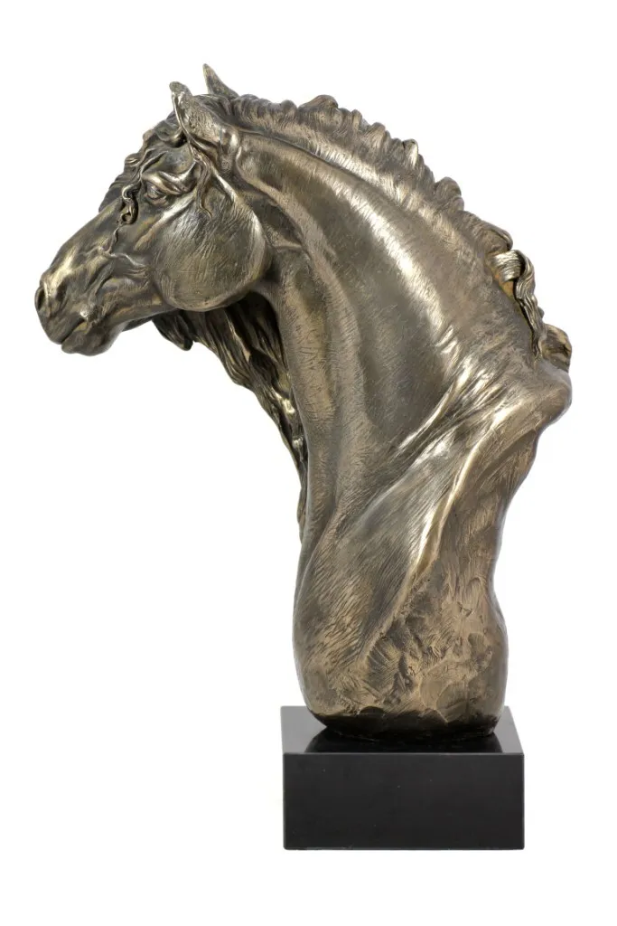 Statue Cheval Frison pour Bureau et Salon : Buste Grand Format