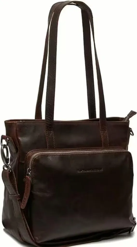 Grand Sac Shopper Alicante Marron Foncé en Cuir de Vachette Souple