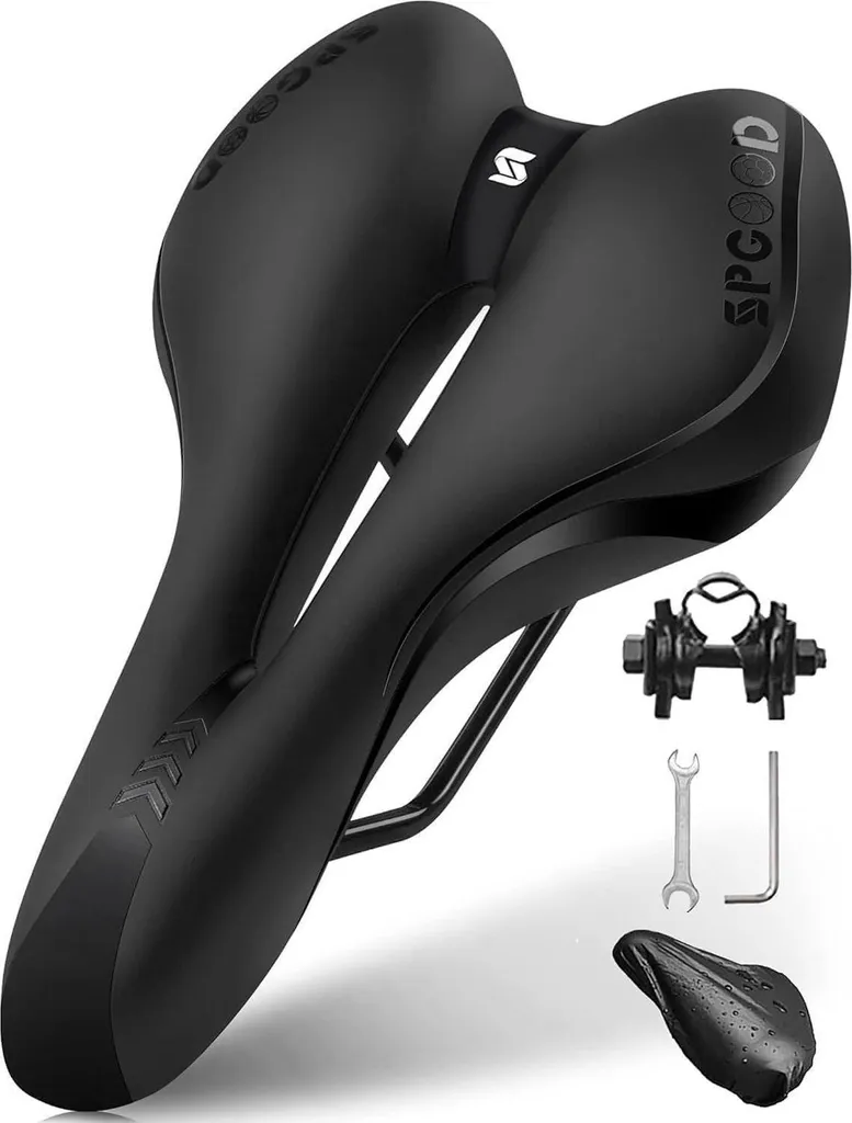 Selle de vélo pour longues distances SPGOOD - Confort Gel et Pluie
