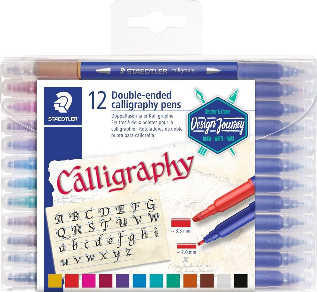 Staedtler - Kalligraphie -Duo Punkte 2.0 und 3,5 mm ASD | Blasen Sie ein 12 -Stück | 5 Stücke