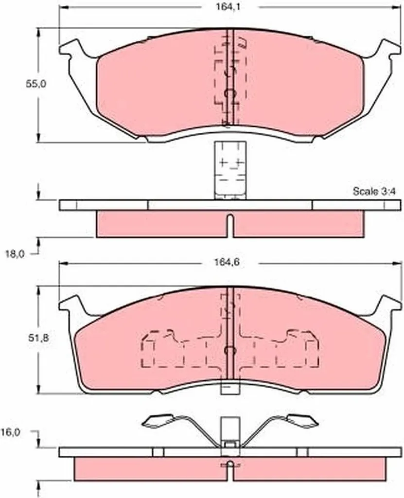 Plaquettes de Frein à Disque TRW GDB1244 pour Berline Chrysler 300 M