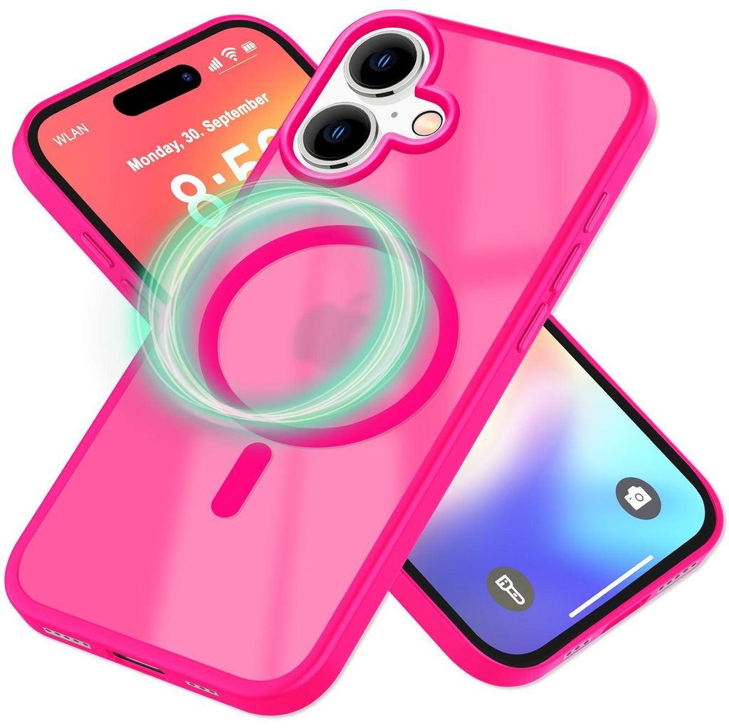 NALIA Magnet-Case für iPhone 16 – Matt-Transparent & Produktbild 