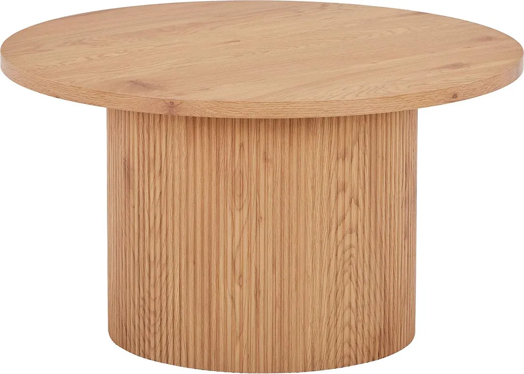 Table Basse Ronde 80 cm Oliva : Finis les Angles Vifs avec l'Effet Bois