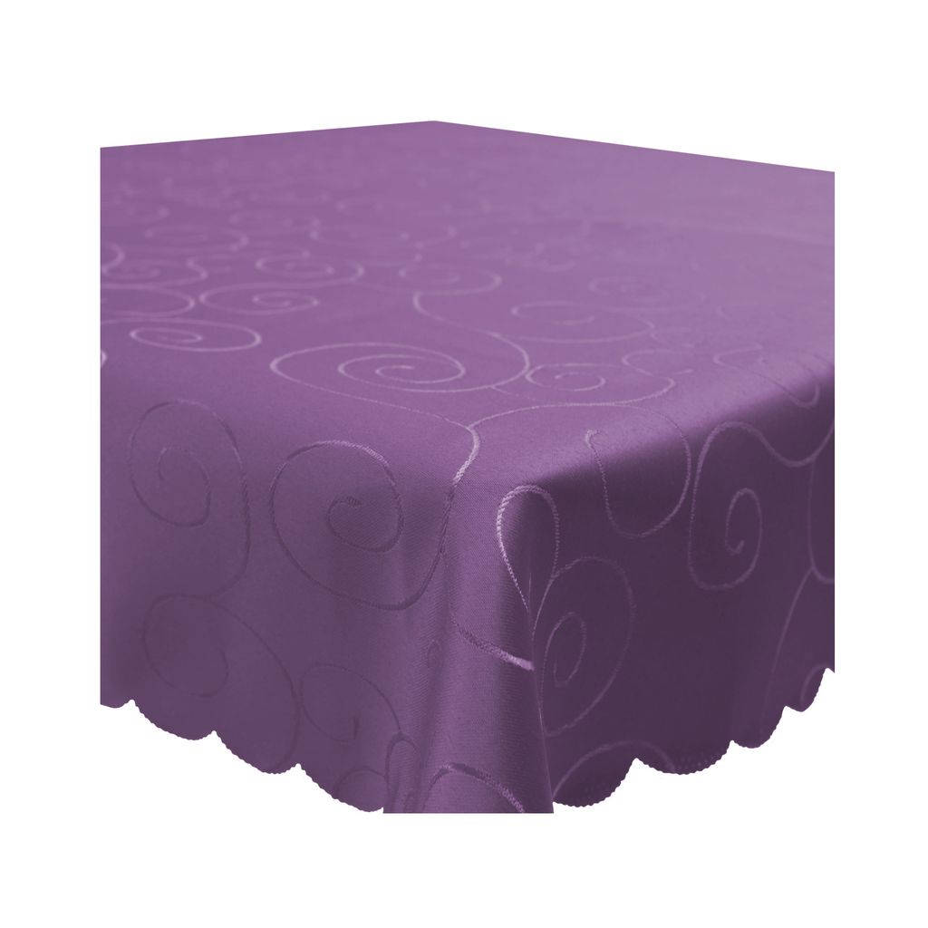 Tischdecke 160x360 cm Lila Damast Ornamente eckig Circle Struktur bügelfrei pflegeleicht