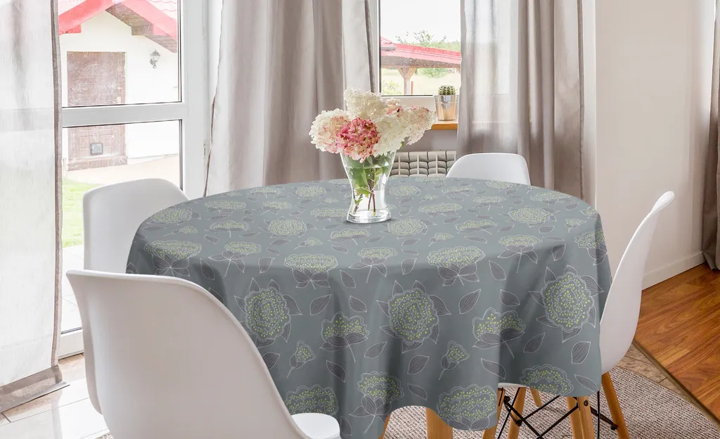 Offerta Tovaglia Rotonda ABAKUHAUS 150 cm Fiori Minimal 100% Poliestere