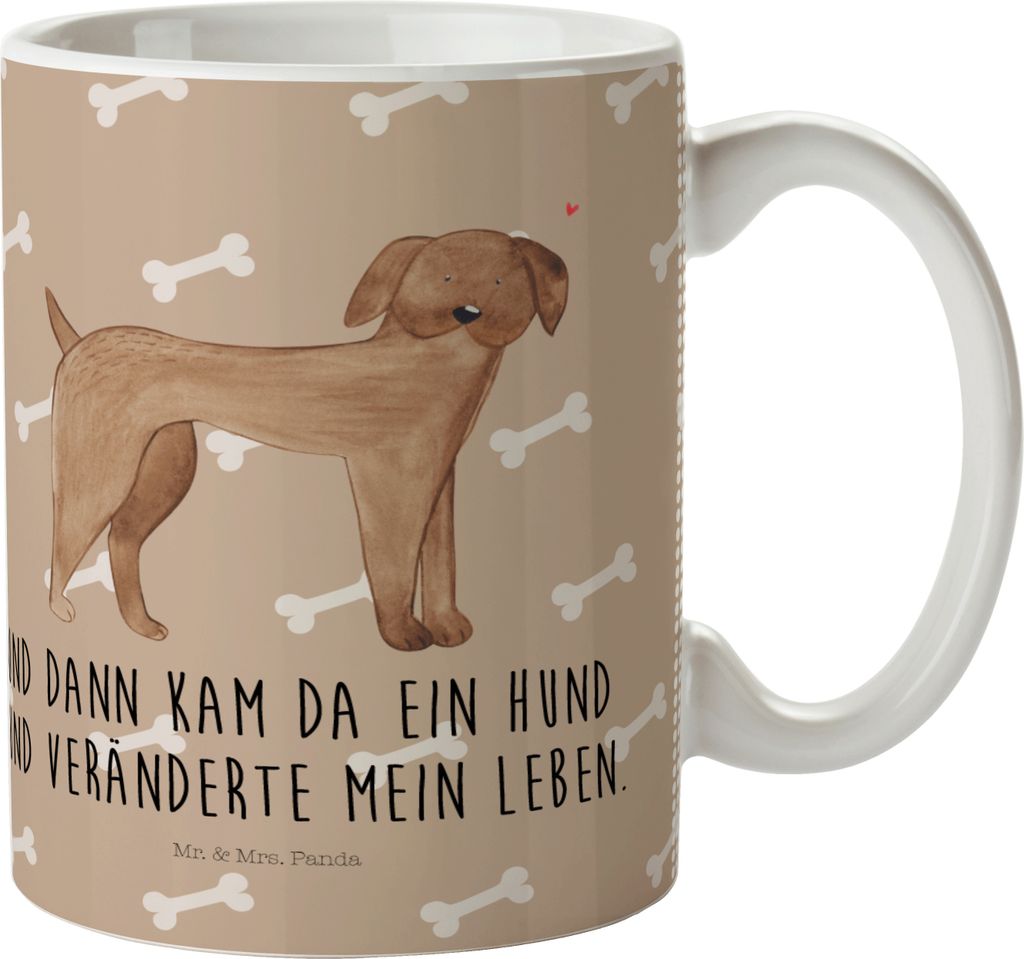 Mr. & Mrs. Panda Plastikbecher Hund Dogge - Hundeglück - Geschenk, Kindertasse, Niedlich, Reisebecher, Haferl, Trinklernbecher, Henkelbecher, Herz...