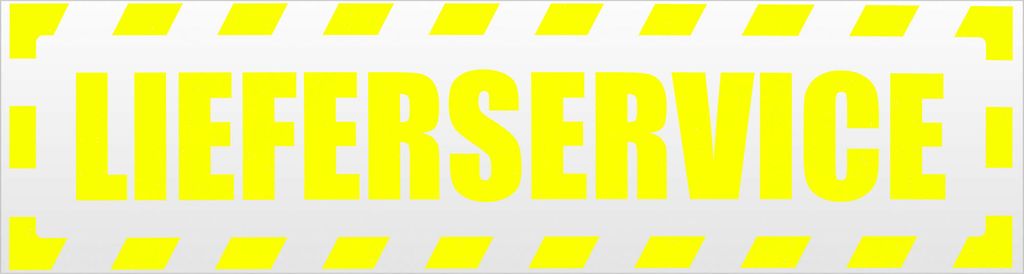 Kiwistar Lieferservice gestreift Magnetschild Schild magnetisch - 45cm Neongelb - Magnetfolie für Auto PKW Kfz